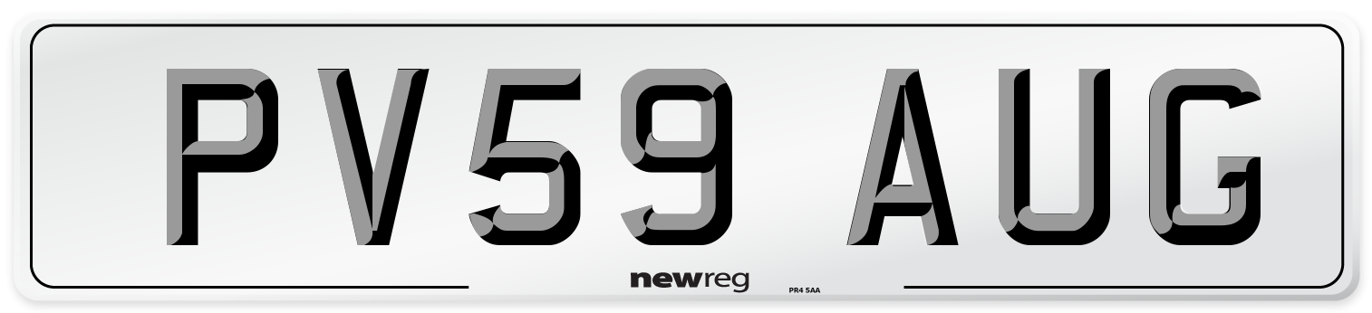 PV59 AUG Number Plate from New Reg